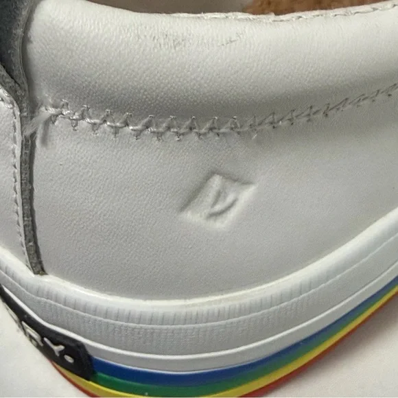 Sperry Crest Vibe Pride Collection Leather Sneakers - Worn 1x - Women’s 10 - Picture 7 of 11